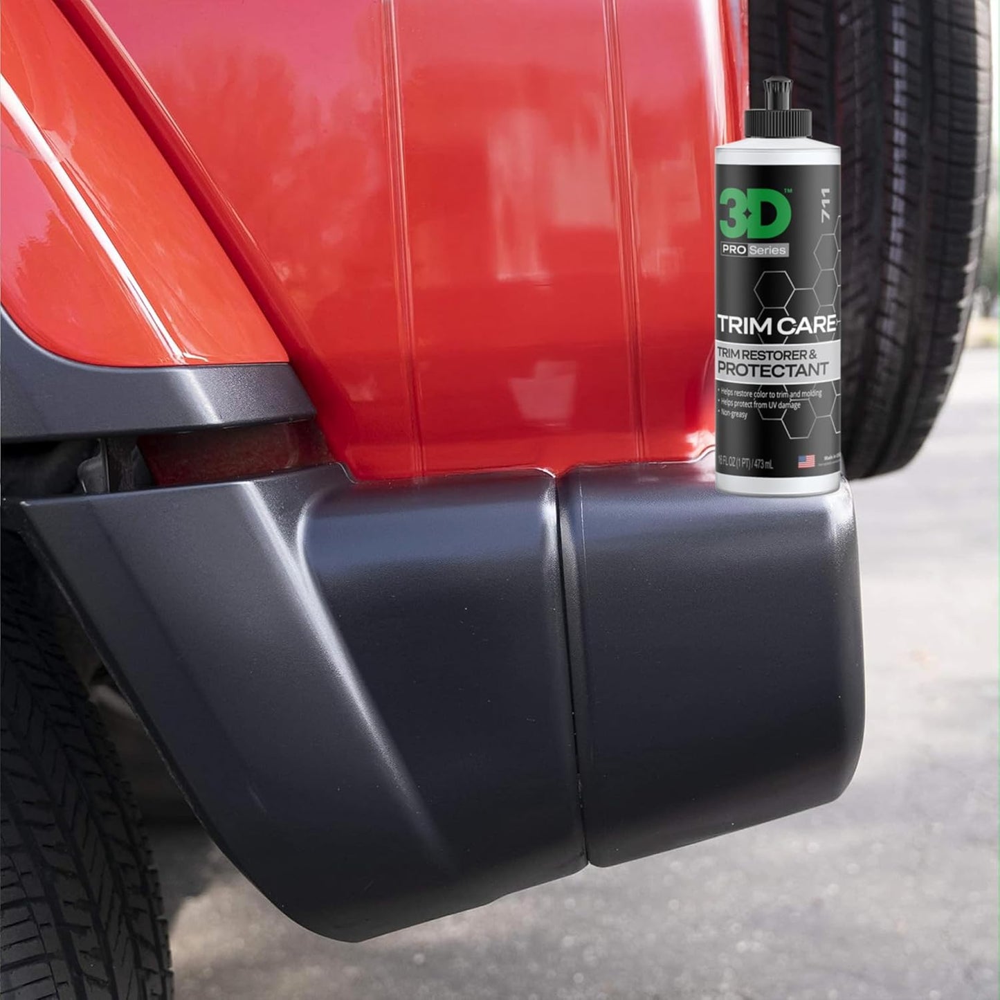 3D Trim Care Restorer of Faded & Dull Plastic, Rubber, Trim & Bumpers - Renews Surface to Original Appearance - Long Lasting Shine & Protection 16oz.