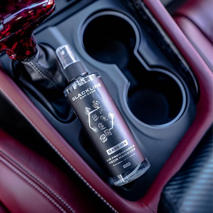 Blackline Car Care - Dark Ice Car Air Freshener, Long-Lasting, Oder Eliminator, for Cars, Trucks, SUV, or Home Use - 8 fl OZ - Air Freshener - Dark Ice Spray
