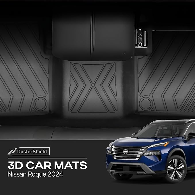 Compatible with Nissan Rogue 2024 2025 – Custom Fit Floor Mats, 2-Row All-Weather TPE Car Mats Full Set – Waterproof, Odorless, Non-Slip, Easy to Clean, Durable Automotive Liners