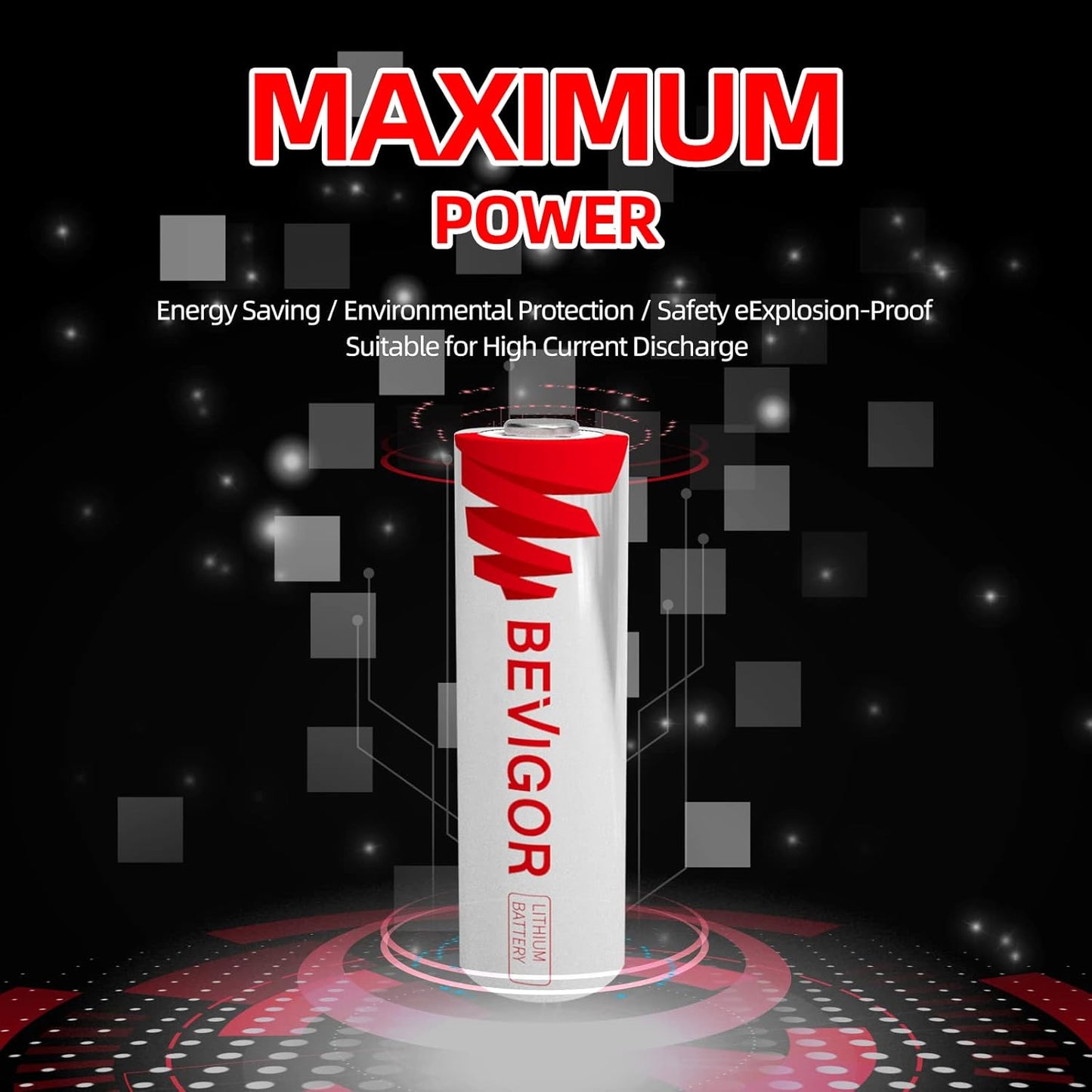 BEVIGOR Lithium Batteries AA Size, AA Battery 4 Pack, 3000mAh Double A Batteries, 1.5V Double A Battery, Longer Lasting Lithium Iron Batteries for Flashlight, Toys, Remote Control【Non-Rechargeable】