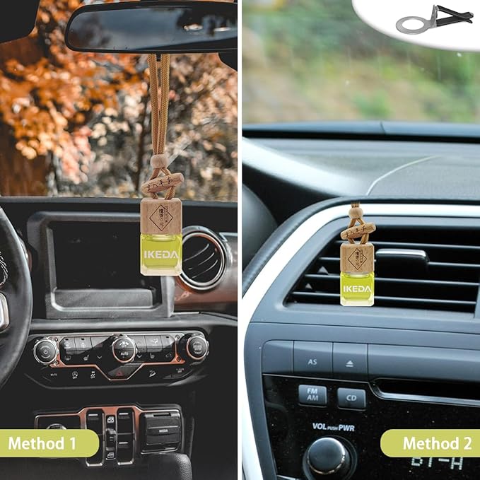 Car Air Freshener | Square Hanging Car Scent with Vent Clip Bottle | Long Lasting Fragrance | Essential Oil Diffuser | Odor Eliminator Deodorizer (Square-Silence Valley)