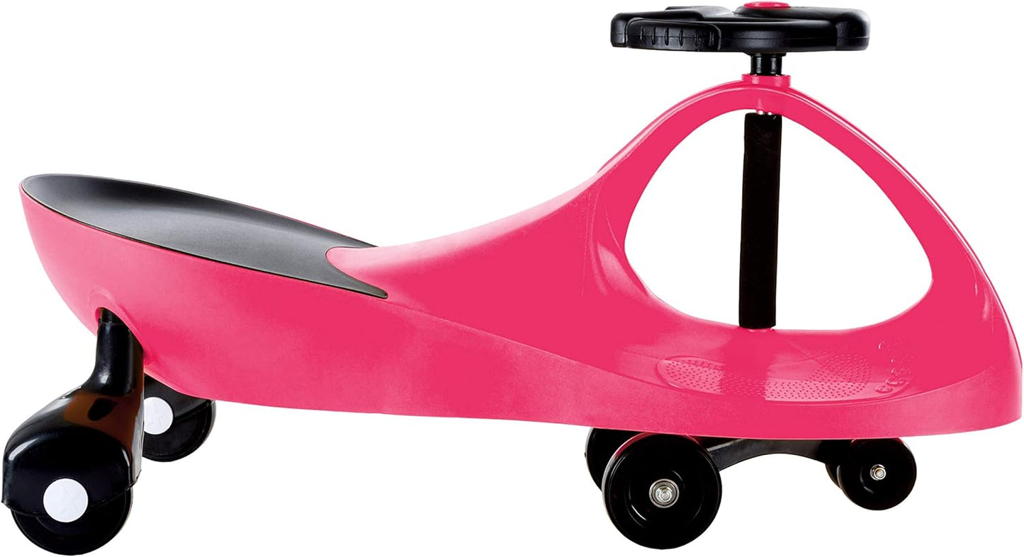Wiggle Car Ride On Toy - No Batteries, Gears or Pedals - Twist, Swivel, Go - Outdoor Ride Ons for Kids 3 Years and Up by Lil' Rider (Hot Pink)