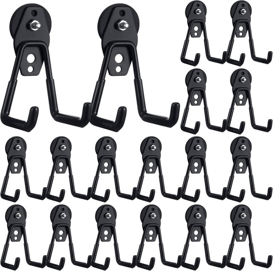 Landhoow Large Magnetic Hooks Heavy Duty Garage Magnet Hooks Strong Storage Utility Magnetic Hangers with Anti Slip Rubber Coating for Indoor and Outdoor Hanging(Black,18 Pcs)