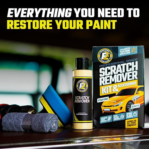 ExoForma Car Scratch Remover Kit for Scratches & Swirls - Paint Correction System with Drill Attachment, Polishing Pad & Microfiber Towel - Restores Color, Gloss, and Shine - for All Paint Finishes