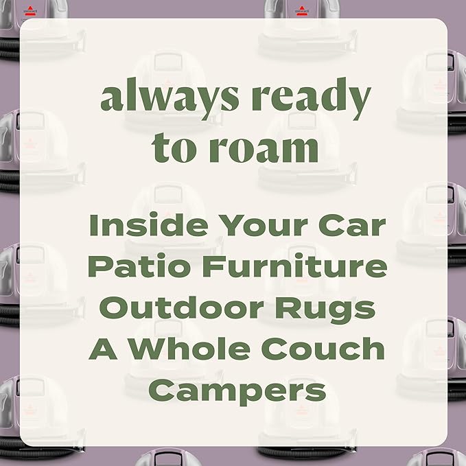 BISSELL Little Green Mini Cordless Portable Carpet and Upholstery Deep Cleaner, Car/Auto Detailer, with HydroRinse Self-Cleaning Tool and 4" Tough Stain Tool, Limited Edition Color Dusk Pink, 4015F