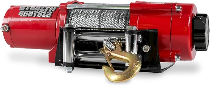 Stealth Winches 4500 lb 12V Electric Winch with Steel Rope & 2 Wireless Remote Kit for ATV UTV Jeep Truck Boat Trailer Car Towing Recovery, Heavy Duty Portable Off Road Winch with Mounting Plate