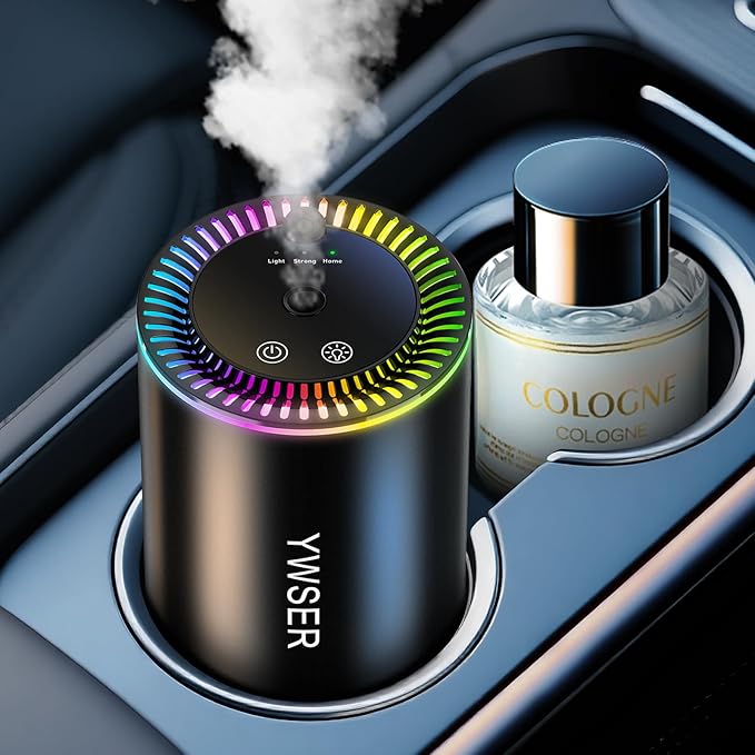 Smart Car Air Freshener, Car Air Freshener Diffuser with Starry Sky Projection and 50ml Perfume, Auto On/Off Intelligent, 3 Mode Adjustable Rechargeable Aroma Diffuser, Cologne