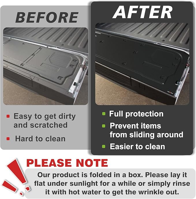 TripleAliners Tailgate Mat Compatible with Ford F-150 2021-2025 Accessories Truck Tailgate Liner Cover All-Weather Protector Cargo Cover Custom Fit for F150 (Tailgate Work Surface Only)