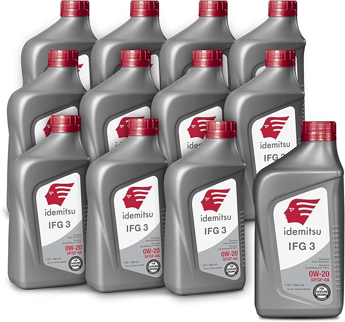 Idemitsu IFG 3 0W-20 Full Synthetic Motor Oil – 1 Quart, Case of 12 | SP/GF-6A Certified Engine Oil for TGDI & PFI Engines | Engineered for Maximum Efficiency and Protection