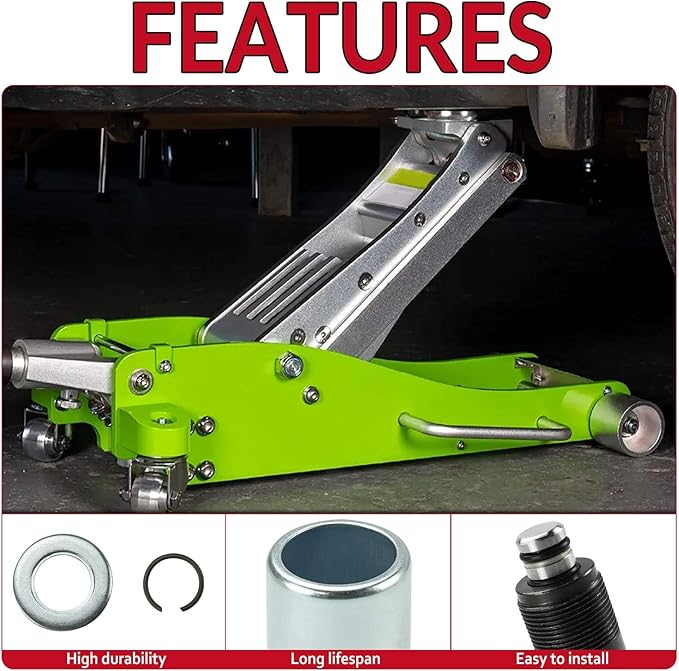 Floor Jack Replacement Parts Low Side Bigger & Smaller Horizontal Double Pump Piston Plunger Kit with Washers Retaining Ring for 3 Ton Hydraulic with Dual Pump Pitts-Burgh to-rin Bi-g Red Day-Tona