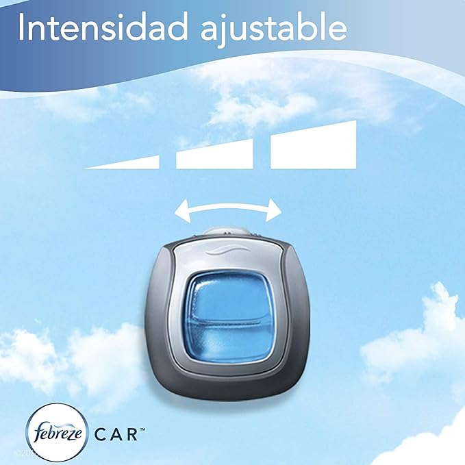 Febreze Car Air Freshener, Set of 5 Clips, Linen & Skyup to 150 Days (Packaging May Vary)