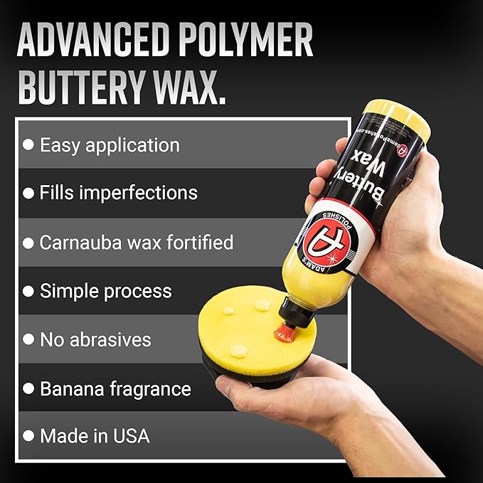 Adam's Polishes Buttery Wax (16oz) - Premium Infused Carnauba Liquid Wet Car Wax For Shine, Polish & Top Coat Paint Protection | Car Wash Enhancer & Clay Bar Lubricant | Car Boat Motorcycle
