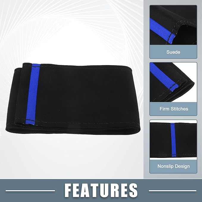 Car Hand Sewn DIY Steering Wheel Cover Breathable Comfortable 38cm Stitch on Wrap Cover Suede Blue Black Stitches Black