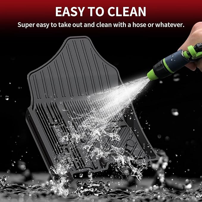 LASFIT Floor Mats 2019-2024 for Ram 1500 Crew Cab (NOT Fit for Classic Model) Bucket Seat with Folded Rear Under-Seat Storage 4 Full Size Doors All Weather TPE Custom Fit 1st & 2nd Row, Black