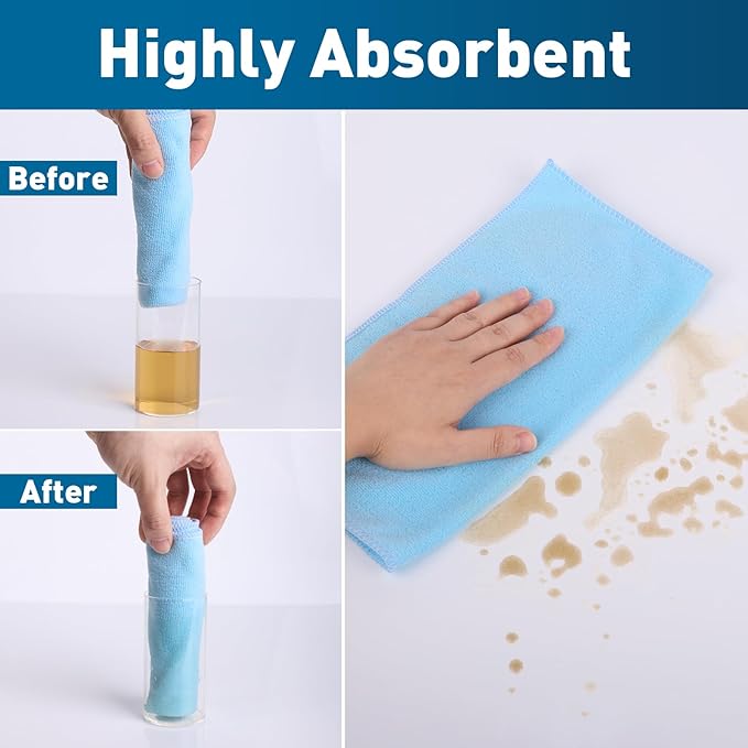 Microfiber Towels Bulk-300 Pack, Cleaning Cloths, Microfiber Towels for Cars, Cleaning Rags 5 Colors Assorted (12x12 inches)