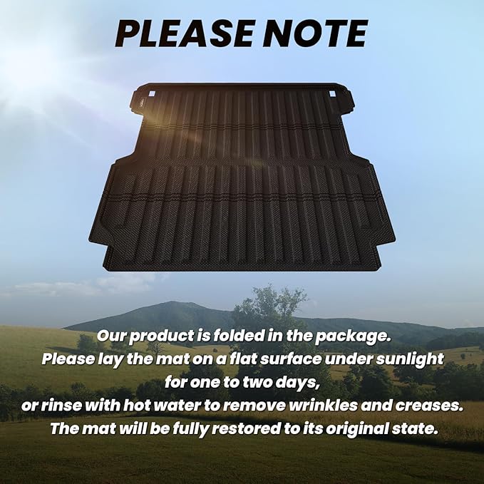 LASFIT Truck Bed Mat for Honda Ridgeline 2026 2025 2024 2023 2022 2021 2020 2019 2018 2017 5.3FT (64.0 in) Bed Mat, TPE All Weather Custom Fit Truck Cargo Bed Liner, Black