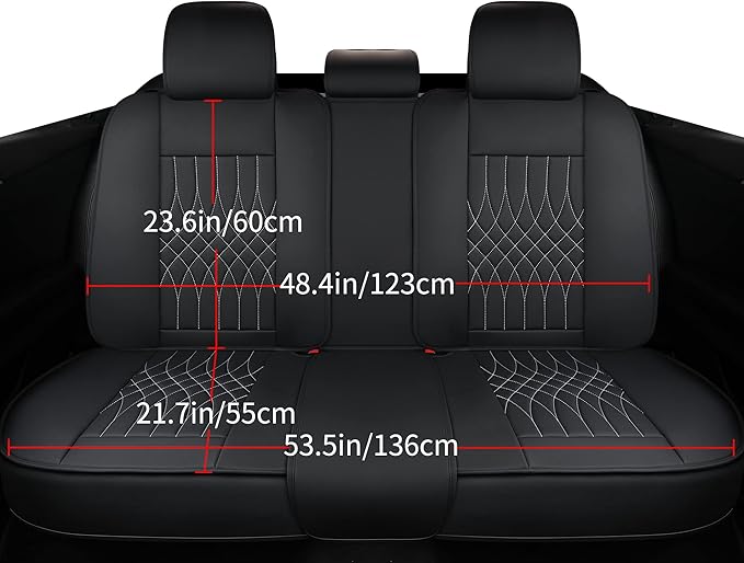Car Seat Covers 5 Seats Full Set, Waterproof Napa Leather Automotive Seat Protector for Cars SUV Truck Sedan, Universal Anti-Slip Car Seat Cushion Interior Accessories, Black and White