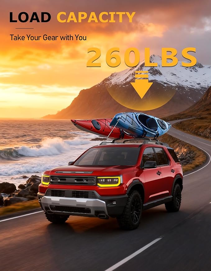 Tuyoung All Aluminum Roof Rack Cross Bars Compatible with Honda Passport 2026 with Raised Side Rails, 260lbs Lockable Heavy Duty Roof Rails Crossbars Cargo Carrier Luggage Kayak Accessories