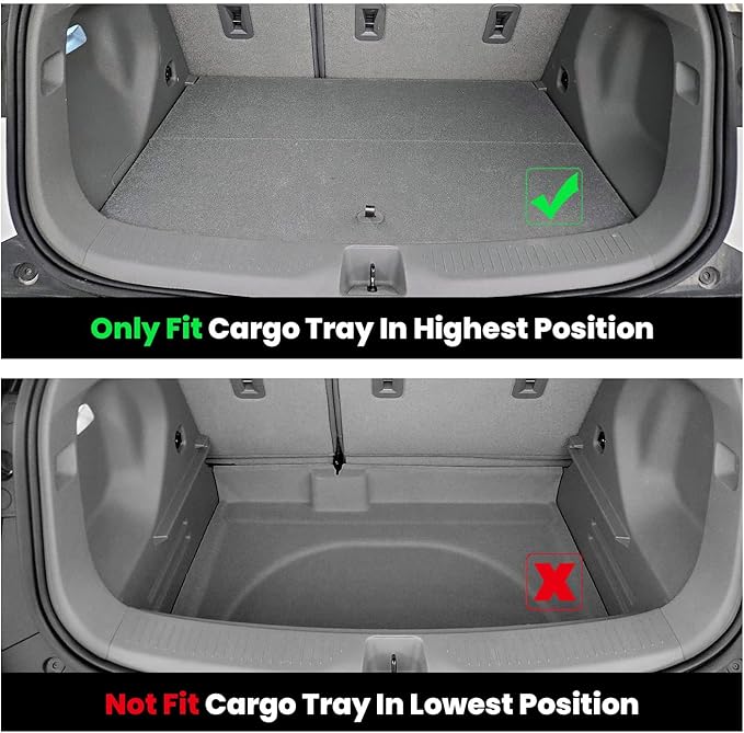 LASFIT Floor Mats & Cargo Liner for Chevrolet Chevy Bolt EUV 2022-2023 (Not EV), All Weather TPE Custom Fit Floor Mats for Car, Car Mats Full Set for Chevy Bolt EUV Accessories (Fit in Upper Position)