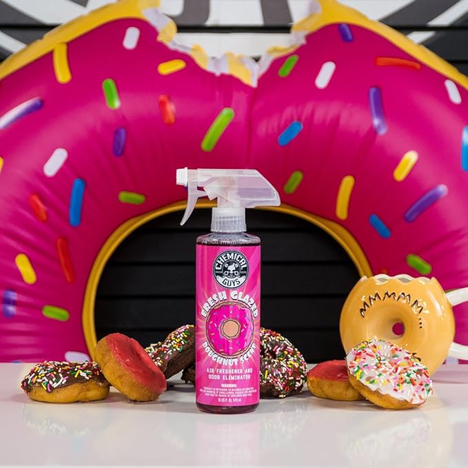 Chemical Guys AIR23304 Fresh Glazed Doughnut Scent Premium Air Freshener and Odor Eliminator, (Great for Cars, Trucks, SUVs, RVs, Home, Office, Dorm Room & More) 4 fl oz