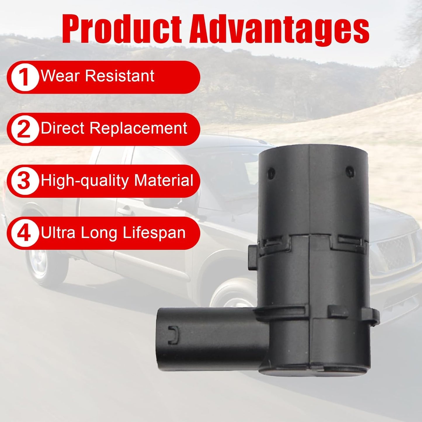 FZJDSD 4Pcs Car Bumper Reverse Parking Assist Sensor Compatible with Nissan Titan Armada 2005-2011 259947S000 259947S10A 259947S200 V38720189 Reverse Backup Parking Assist Sensor