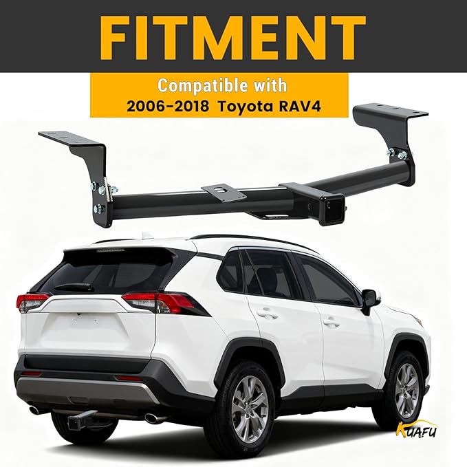 KUAFU Class 3 Trailer Hitch 2 Inch Receiver Compatible with 2006-2018 Toyota RAV4 Black Towing Hitch