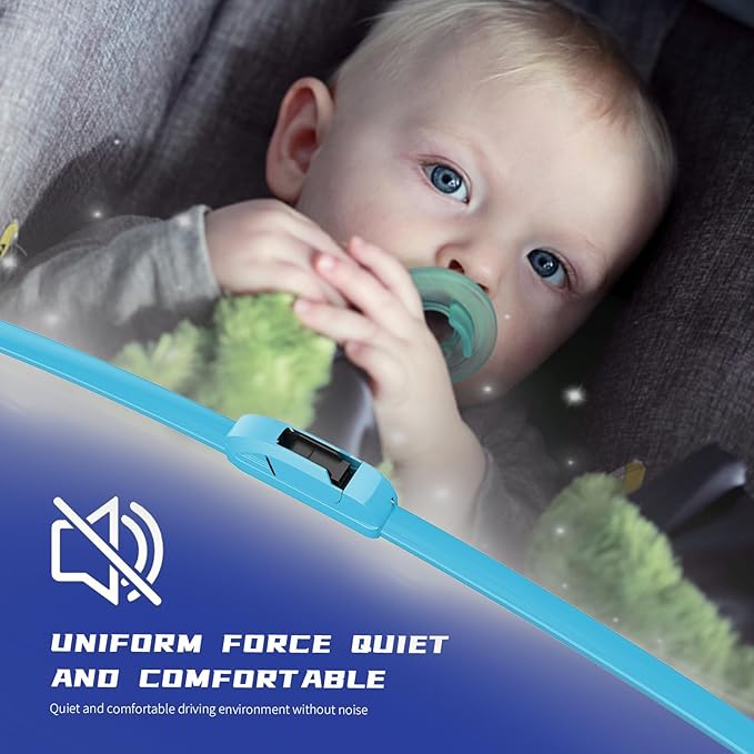 OEM QUALITY 24" + 18" Premium All-Seasons Durable Stable And Quiet Blue Windshield Wiper Blades (Set of 2)