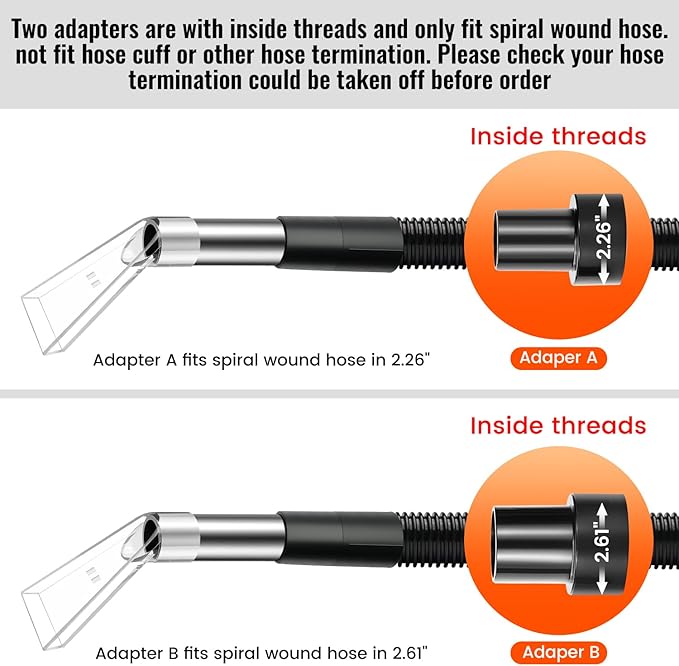 Shop Vac Extractor Kit, Better Extractor Hose Kit for Carpet & Upholstery Cleaning in Home and Auto, with Wand, Hose & Adapter