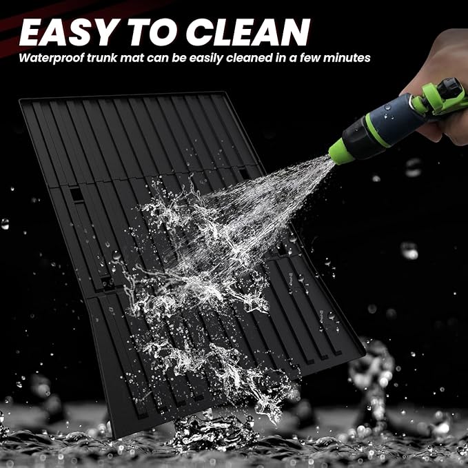 LASFIT Truck Bed Mat for Tesla Cybertruck 2024 2025 2023 6FT Bed Liner Car Accessories, Custom Fit TPE All Weather Pickup Cargo Liner Frunk Rear Sub Trunk Mat Set 3PCS