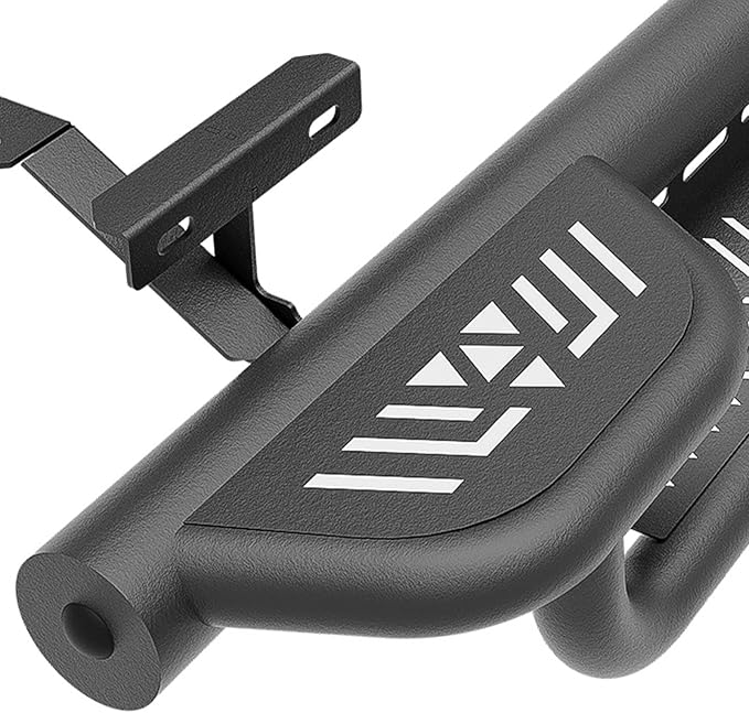 Quad Cab Three Raised Steps Running Boards Compatible for 2002-2008 Dodge Ram 1500 Quad Cab, 2003-2009 Ram 2500 3500 Double/Extended Cab Side Steps Rails Nerf Bar Two Stairs Design