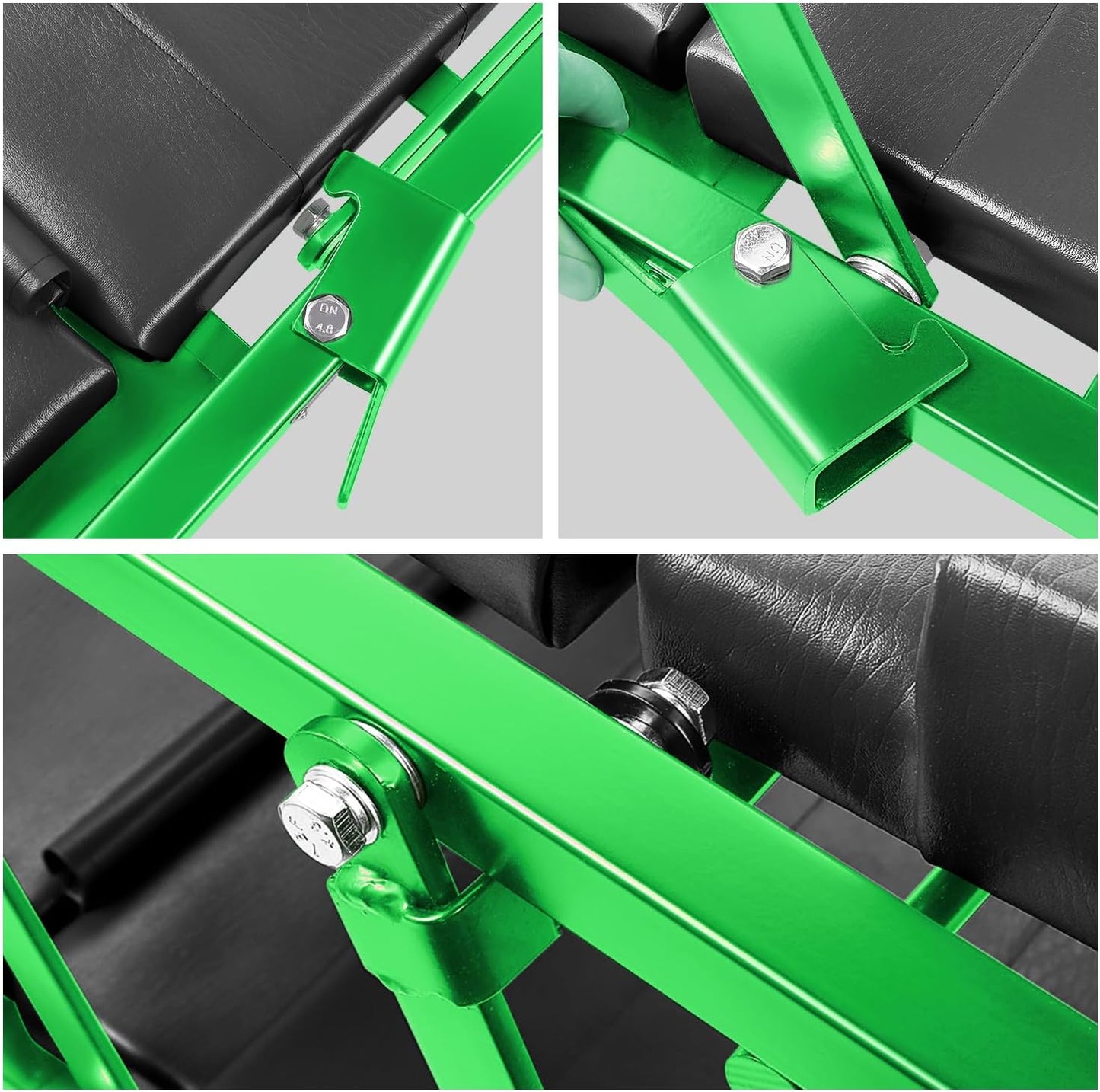 DNA MOTORING 48" 2 IN 1 Folding Rolling Garage Shop Creeper Roller Seat, 7 Pcs 2" Casters, 350 Lbs Weight Capacity, Green, TOOLS-00193-GR