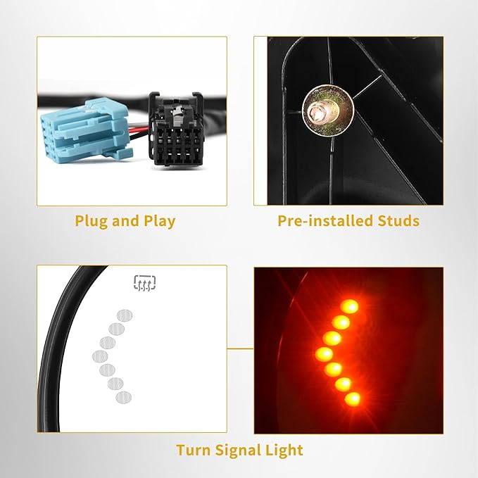 DWVO Side Towing Mirrors Compatible with 2003 2004 2005 2006 Chevy Silverado GMC Sierra Series Pickup, Power Heated, Manual Folding, Pair Set