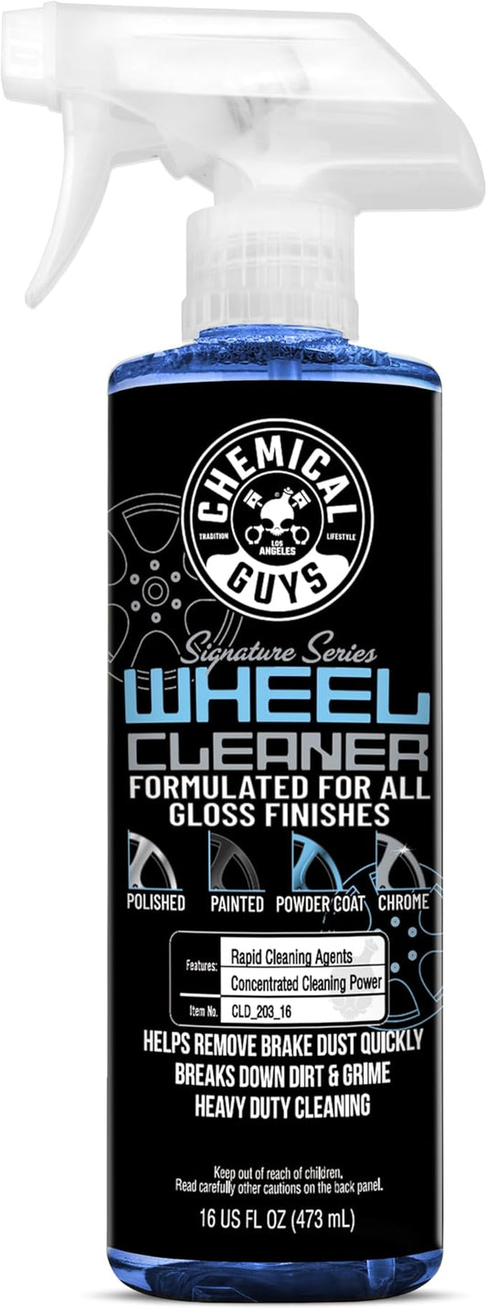 Chemical Guys Signature Series Wheel Cleaner - Safe for Gloss Finishes, Chrome, Painted, Powder-Coated, and Clear-Coated Wheels - Removes Brake Dust and Road Grime - 16 oz