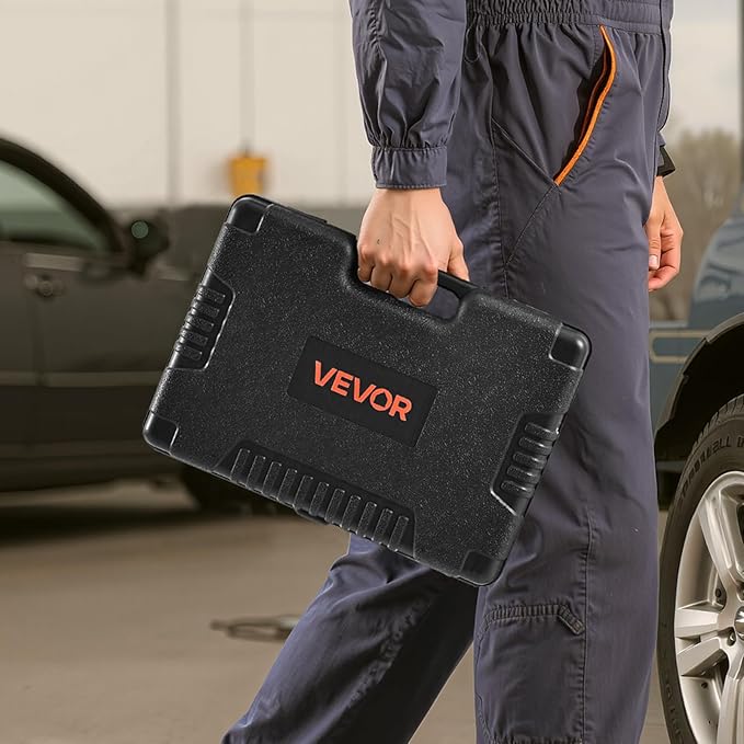 VEVOR Socket Set, 69 Pieces, 3/8 & 1/4 inch Drive Socket and Ratchet Set, SAE and Metric, Deep and Standard, Mechanic Tool Kit with Accessories and Storage Case, CR-V Alloy Steel, for Auto Repair