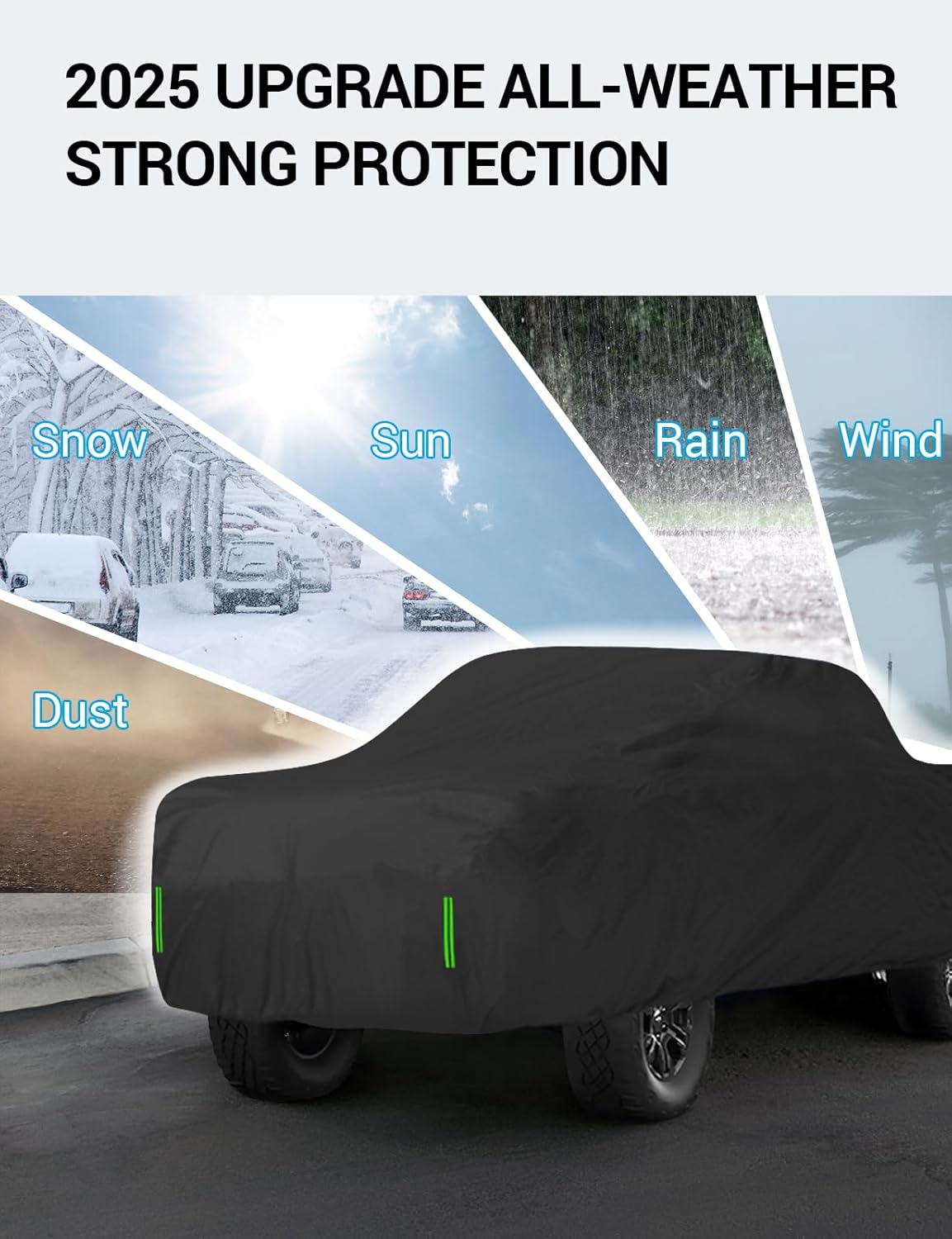 Proadsy Upgrade Car Cover for 2021-2024 2025 Ford Maverick, Waterproof All Weather for Automobiles, Windproof Snowproof Rain Hail Sun UV Protection Full Outdoor Indoor Exterior Car Covers, Black