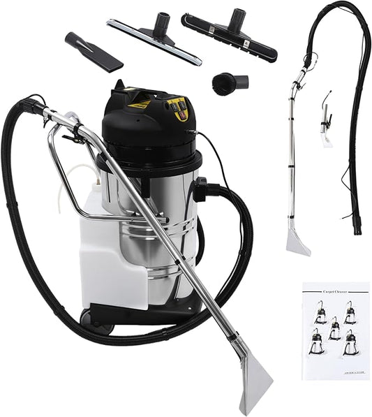 2110W 80L Portable Carpet Cleaner Machine, 3 in 1 Carpet Spraying Floor Brush Cleaner Extractor Upholstery Wet Dry Vacuum Cleaner, Portable Carpet & Upholstery Spot Cleaner for Hotels, Offices