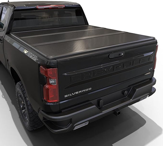 Hard Tri-Fold Truck Bed Tonneau Cover Compatible with Chevy/GMC Silverado/Sierra 1500(2007-2026) 2500 3500 HD(2007-2019), Works w/MultiPro/Flex Tailgate 6.7ft Bed (79.4")
