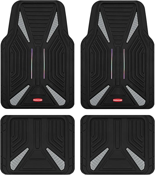 Rubbermaid Full Set Car Mat, Universal Trim-to-Fit Heavy-Duty Car Floor Mats – 4-Piece Set for All Weather Protection – Durable Rubber Mat for Cars, Trucks, SUVs & Vans-Purple