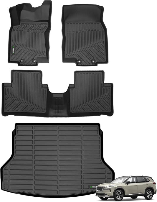 ANBINGO®-Floor Mats for Nissan Rogue 2014-2020 (Not Sport) All Weather Rogue Car Mats Trunk Mat Set for Nissan Rogue Floor Mats Accessories Black