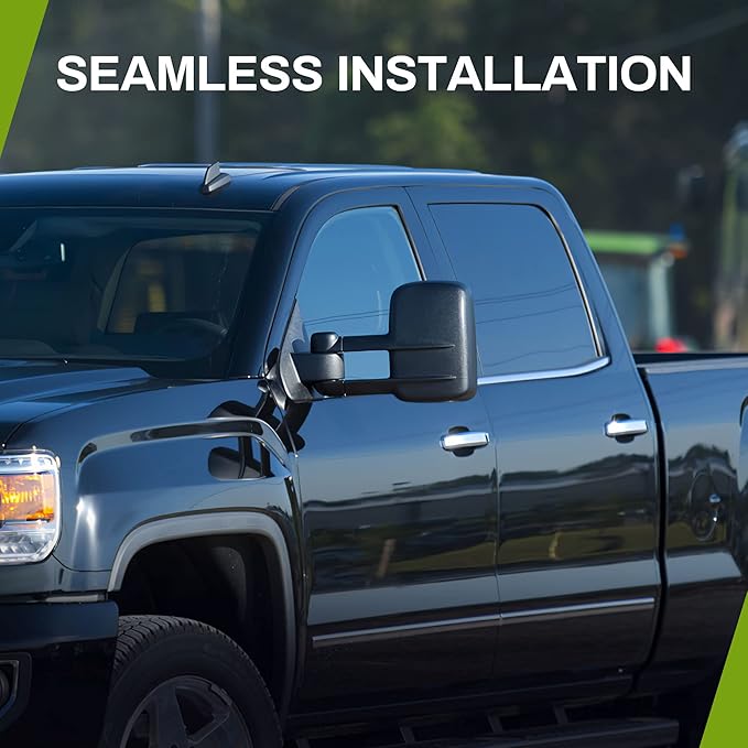 AUTOSAVER88 Tow Mirrors Compatible with 2007-2014 Chevy Silverado GMC Sierra, Power Heated Driver and Passenger Side Replacement Towing Mirror Set with Turn Signal and Dual Glass