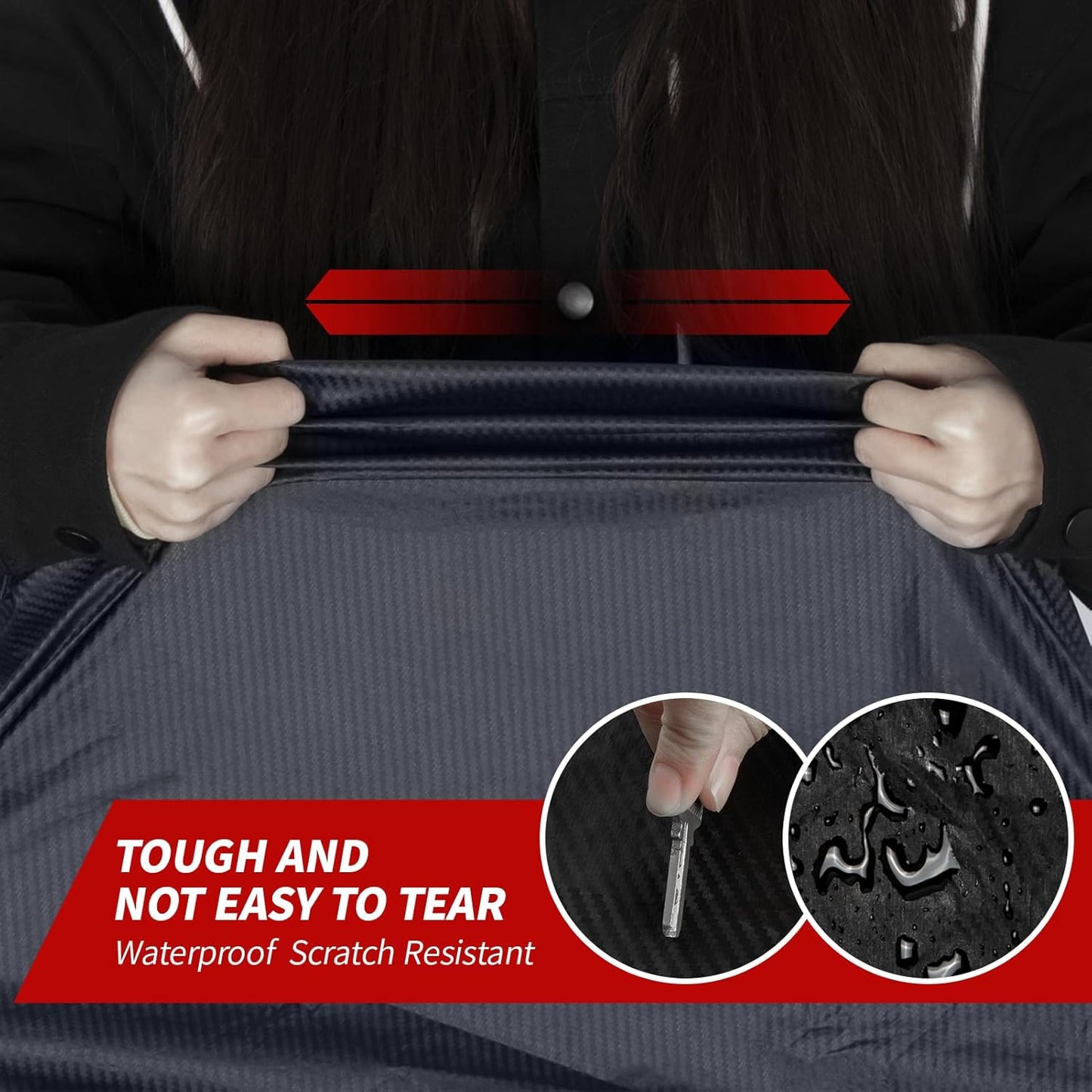 Car Cover Waterproof All Weather, 6 Layers Car Covers for Automobiles, Full Exterior Cover with Zipper, Outdoor Car Cover Sun UV Rain Snow Wind Protection for Sedan (196-210 inch)