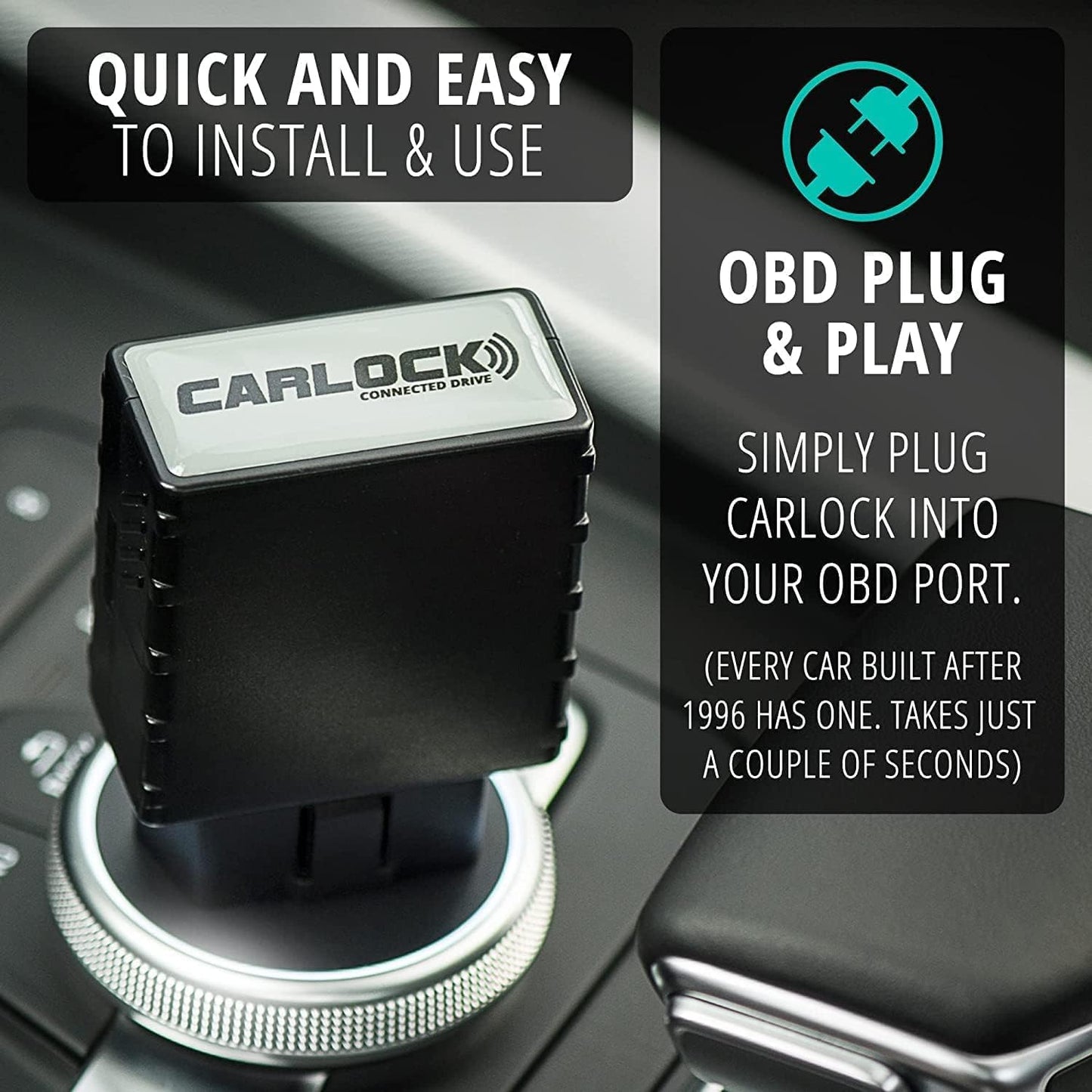 CARLOCK Anti Theft Car Device - Real Time 4G Car Tracker & Car Alarm System. Comes with Device & Phone App. Tracks Your Car in Real Time & Notifies You Immediately of Suspicious Behavior.OBD Plug&Play