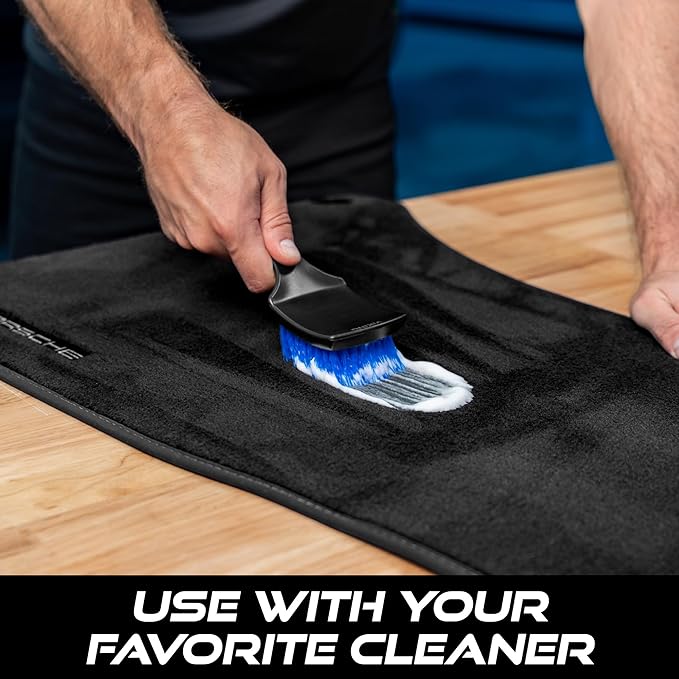 Viking Carpet Cleaning and Scrub Brush for Floor Mats, Cleaning Brush for Car Interior and Home, Black and Blue, 8.3 inch x 2.5 Inch