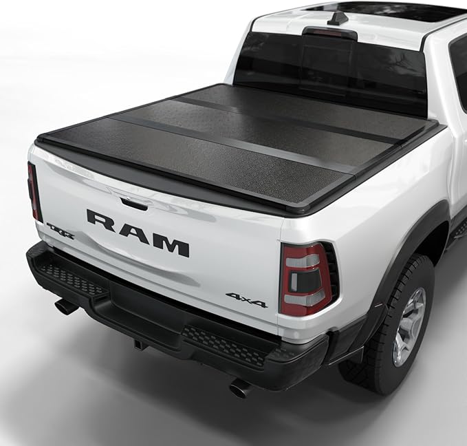 Hard Folding Truck Bed Tonneau Cover |HTF012|Fits 2009-2026 Dodge Ram 1500 6' 4" Bed Without Ram Box (76.3)