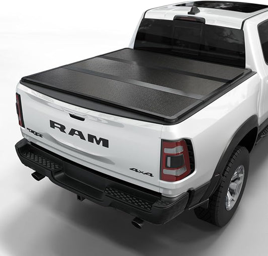 Hard Folding Truck Bed Tonneau Cover |HTF012|Fits 2009-2026 Dodge Ram 1500 6' 4" Bed Without Ram Box (76.3)