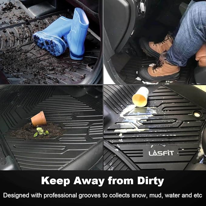 LASFIT Trunk Mat for Jeep Grand Cherokee L 2021-2025 6 Seaters and 7 Seaters All Weather TPE Custom Fit Cargo Mat Trunk Liner Cargo Liner, Black