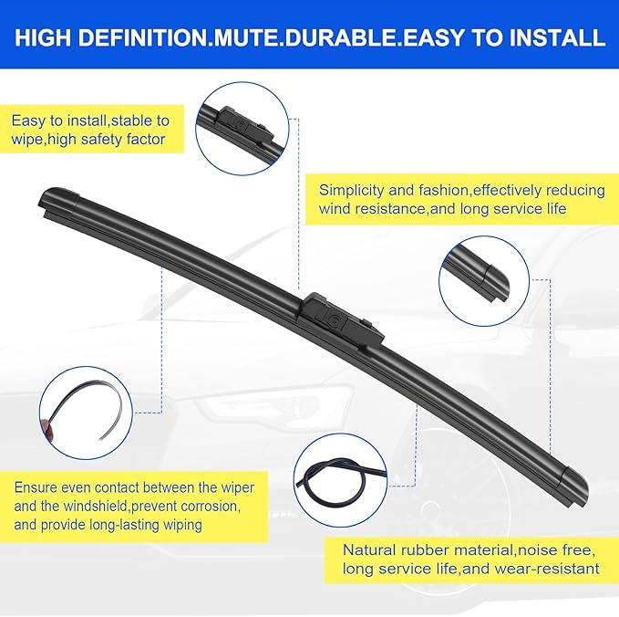 ANIKLUIM® 26"+22" Wiper Blades with 12" Rear Wiper Blade Set Replacement for 2018-2023 VW Atlas Windshield Wipers Original Factory Quality (Pack of 3)