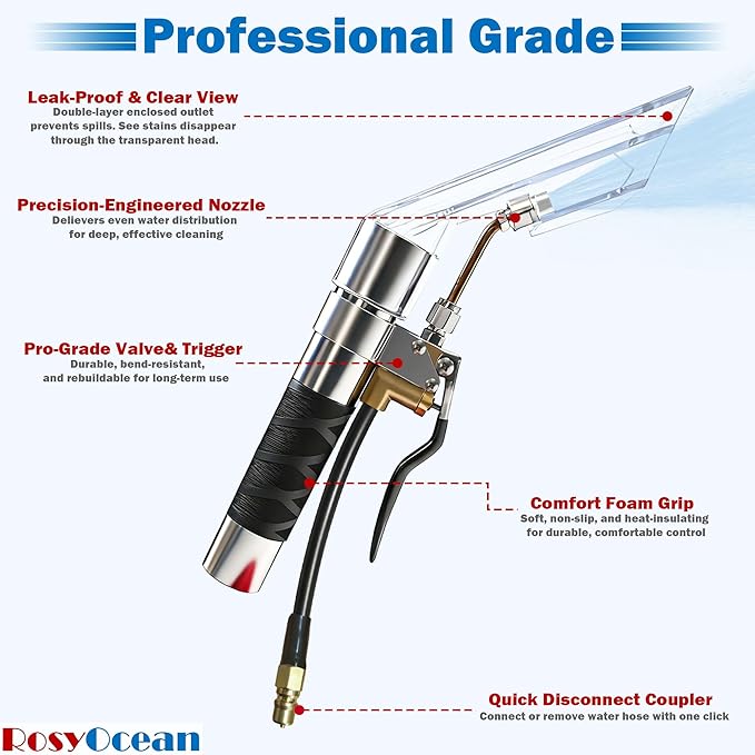 Universal Compatible with Any Brand Shop Vac Extractor Attachment with 2-1/2" & 1-7/8" & 1-1/4" Adapter Auto Detailing Vacuum Head Extraction Accessories for Upholstery & Carpet Cleaning