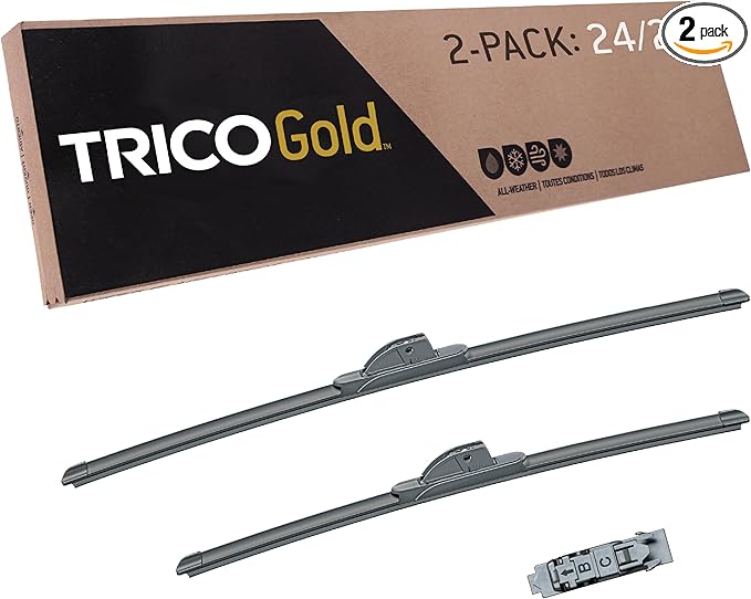 TRICO Gold™ (18-2420) 24 & 20 Inch Pack of 2 Automotive Replacement Windshield Wiper Blades for My Car Super Premium All Weather Beam Blade for Select Vehicle Models