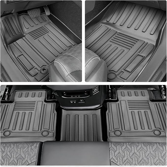 Floor Mat Fit for Toyota Sequoia 2023-2025 (7 Seats) Backrest Mat Cargo Liner All-Weather 3D Custom Anti-Slip Tech Floor Mats for Sequoia Accessories 1st & 2nd & 3rd Row & Trunk Mats & Kicks Mats